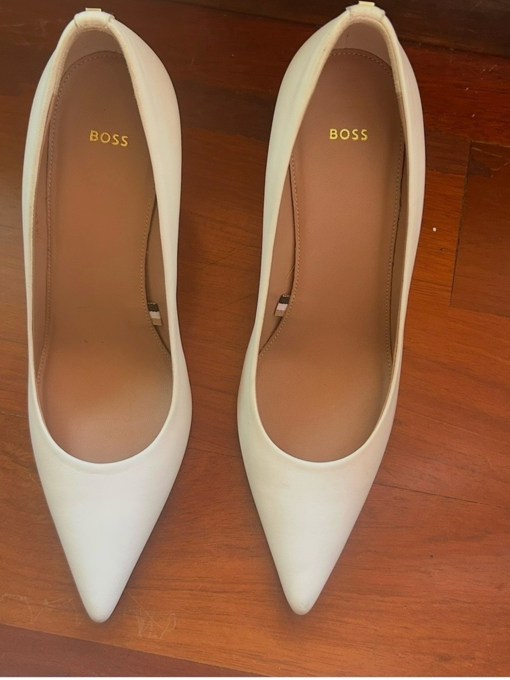 Womens BOSS White Leather Pumps size 38